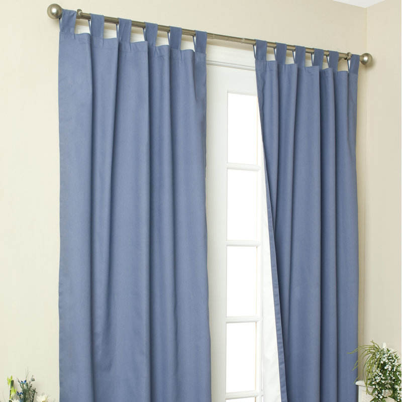 Cotton Blend Sliding Panel Pair, 72" H x 80" W, Bleu