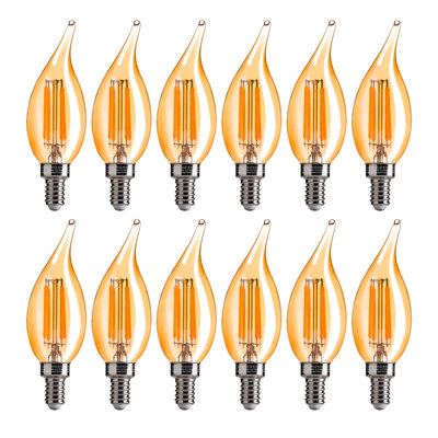Lustre CA11E12 ampoules DEL équivalentes à 40 W à intensité variable, candélabres à DEL, 2200K 330LM