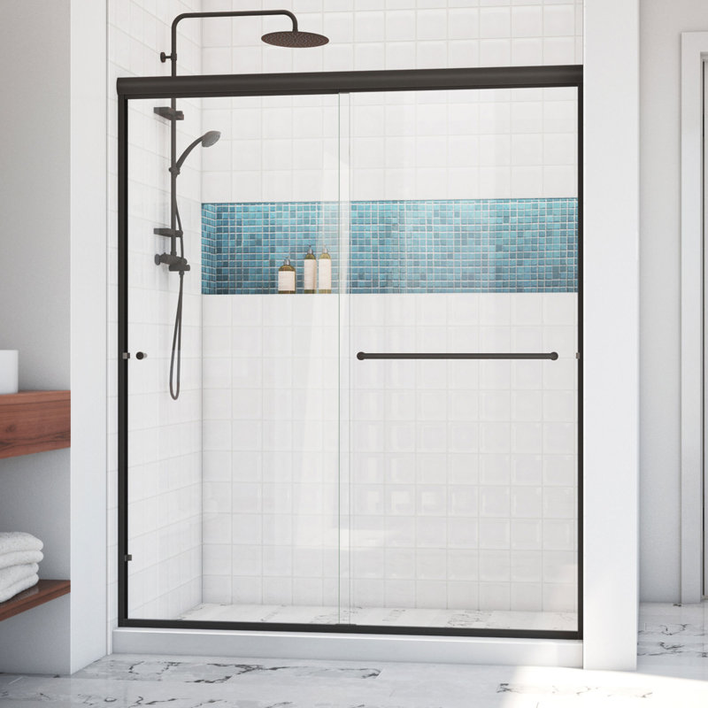 Porte de douche semi-encadrée Alliance Pro Bypass avec technologie ClearMax™, Clair, Bronze huilé, 60"