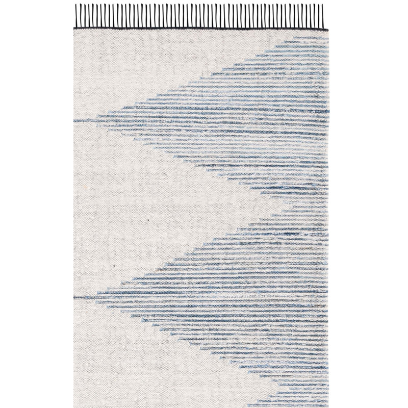 Tapis rayé en laine / jute à tissage plat Faynett, Carré 6 pi