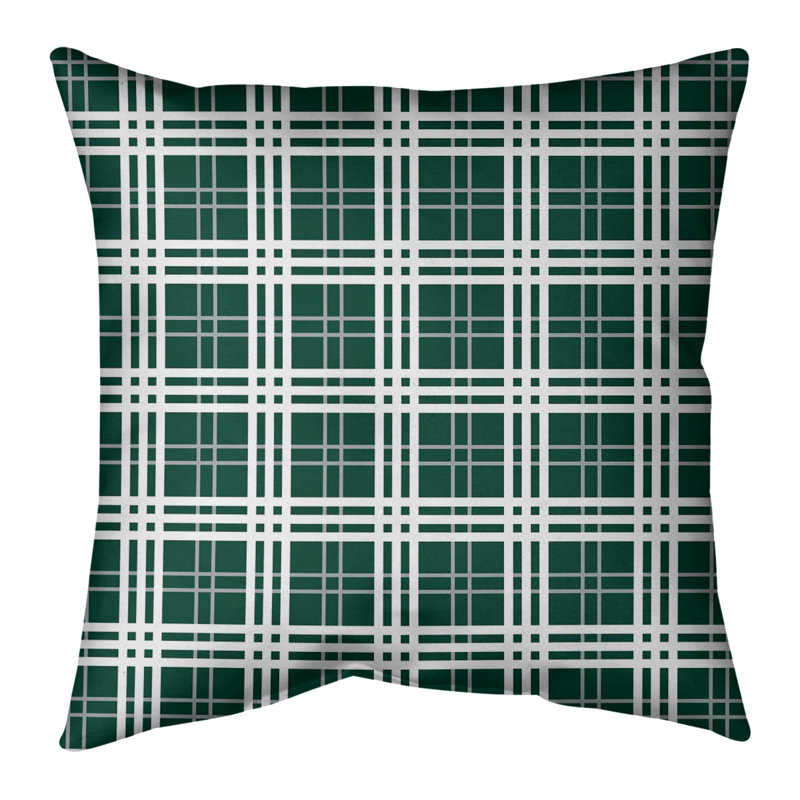 Housse de coussin Football Luxury, 16 po x 1 po, Faux suède, Vert forêt / gris / blanc