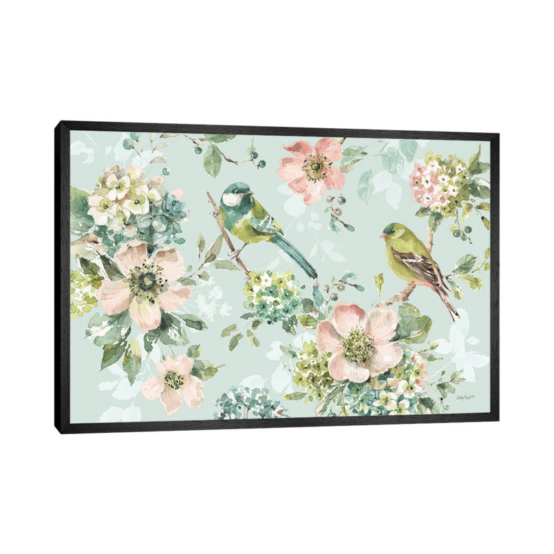 Mint Crush I On Mint by Lisa Audit - Painting on Canvas, Black Framed, 101.6cm H x 152.4cm W x 3.81cm D