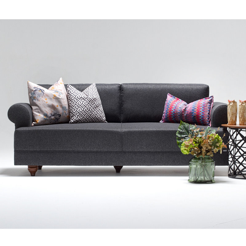 Canapé rembourré 82,7 po Aeihso, 100 % polyester gris