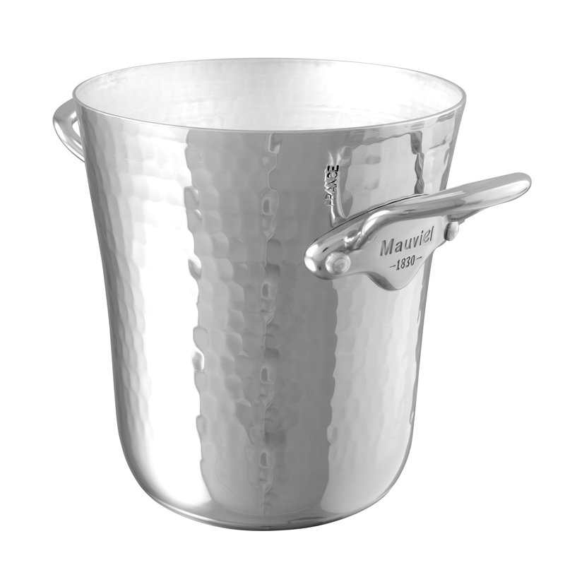 Mauviel M'30 Hammered Aluminum Ice Bucket With Cast Stainless Steel Handles, 4.7-In