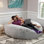 Fauteuil à billes géant pour adulte 6 pieds Cocoon - Fausse fourrure de lapin de qualité supérieure