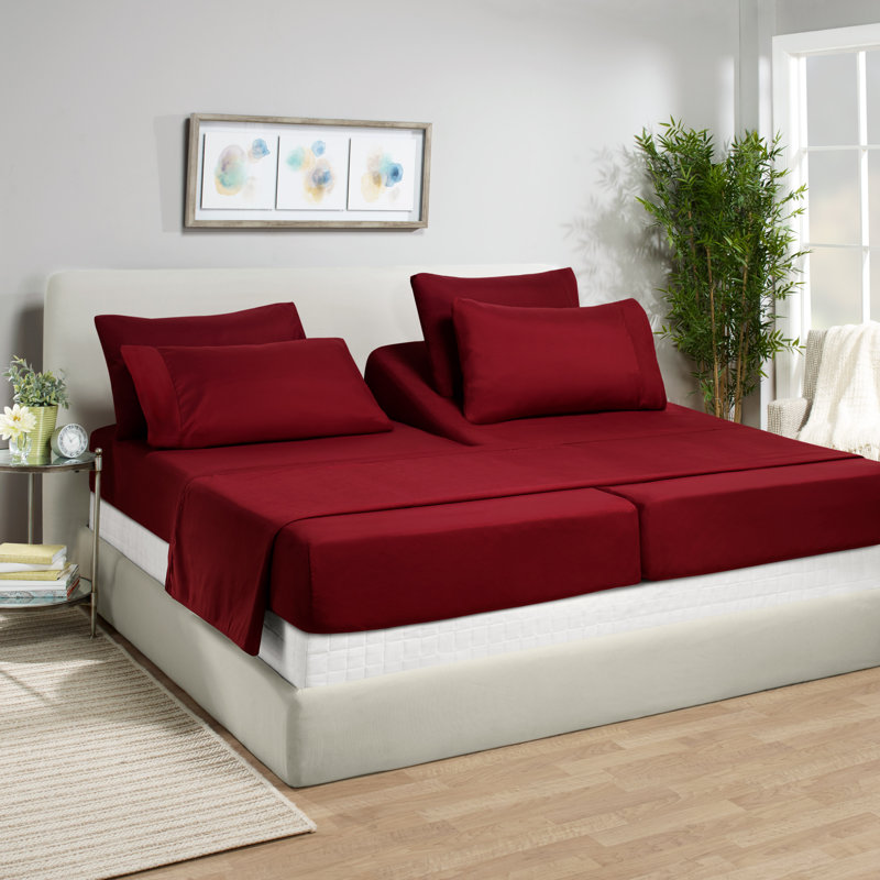 Ensemble de draps luxueux en microfibre, Grand, Rouge vin