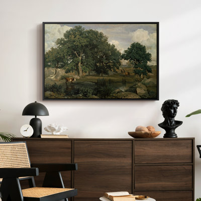 Forêt de Fontainebleau, 1846 - Jean-Baptiste-Camille Corot, toile tendue avec châssis