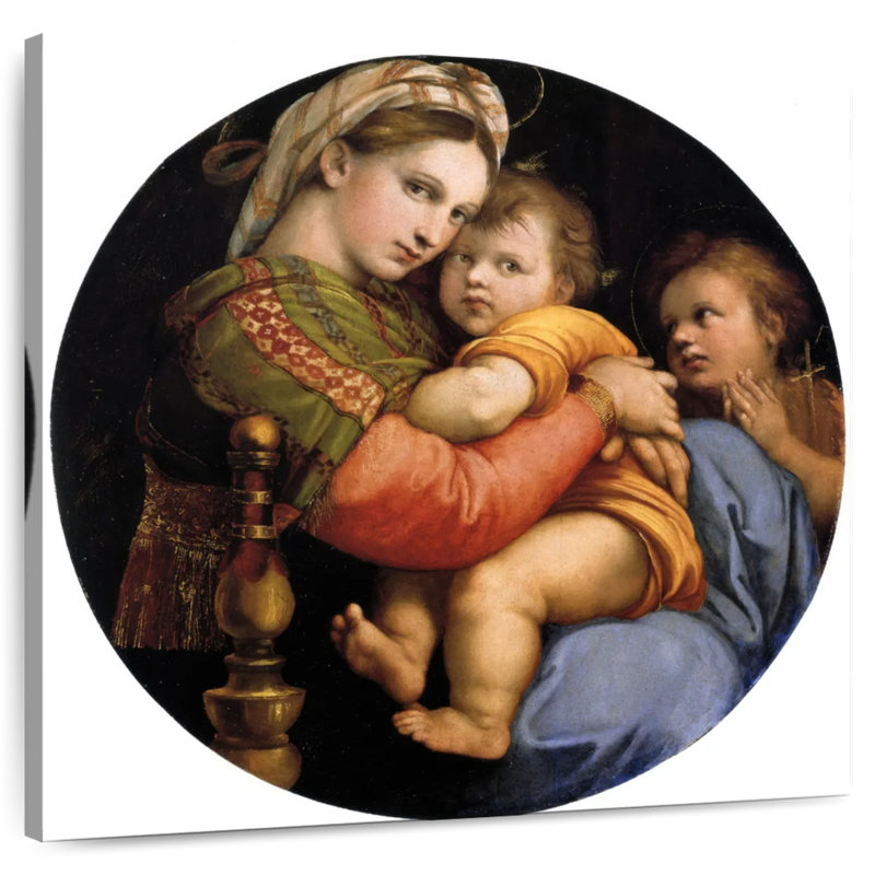 Leisha Madonna Della Seggiola, H 30 po x l 30 po