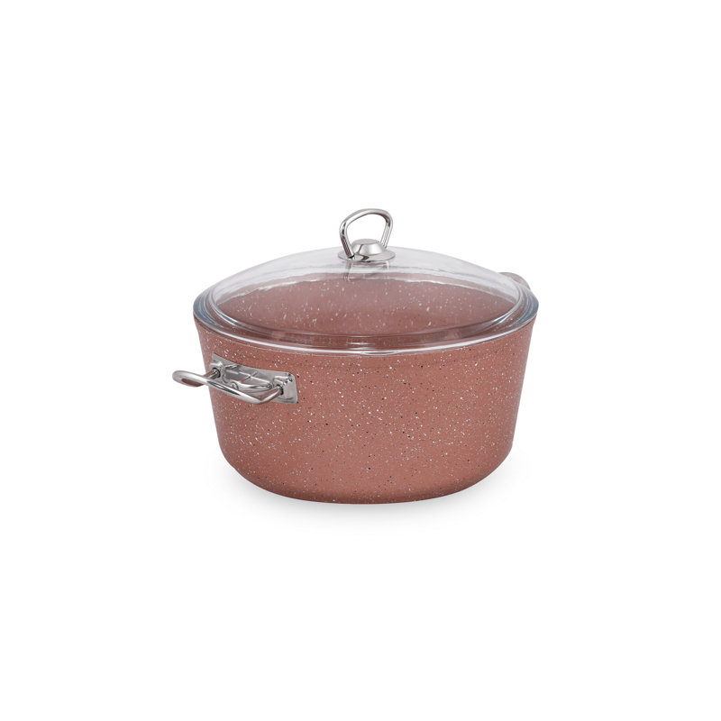 Pot standard avec couvercle East Urban Home Phineas, Or rose, 10.2"