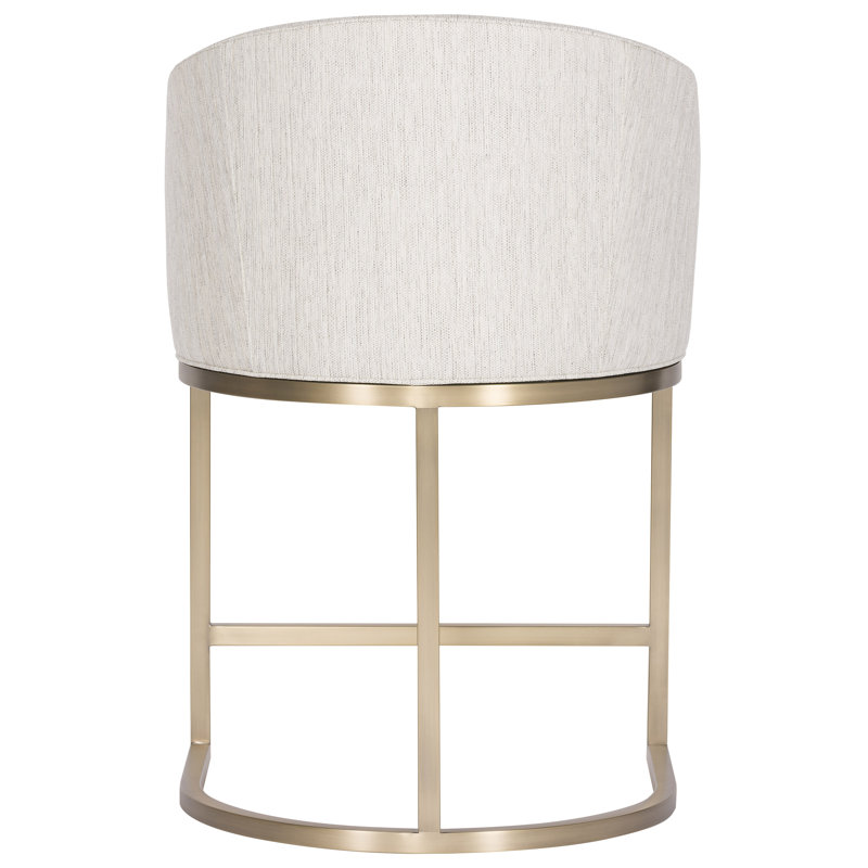 Upholstered Stool, Counter Stool (27" Seat Height), Satin Brass
