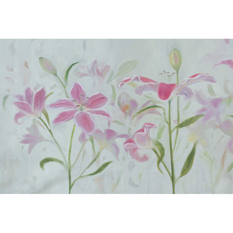 Dancing Pink Trio I - Wrapped Canvas Painting, 30cm H x 46cm W