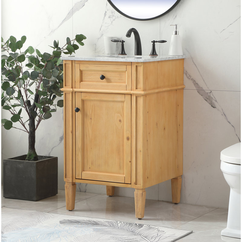 Ensemble de meuble-lavabo simple 21 po Rivers, Brun clair