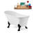 59" Streamline Clawfoot Soaking Acrylic Bathtub With Drain, Clawfeet, and Bamboo Tray-1012264505-1035245887