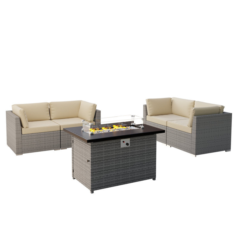 Ensemble de conversation 5 pièces Matthis, Beige