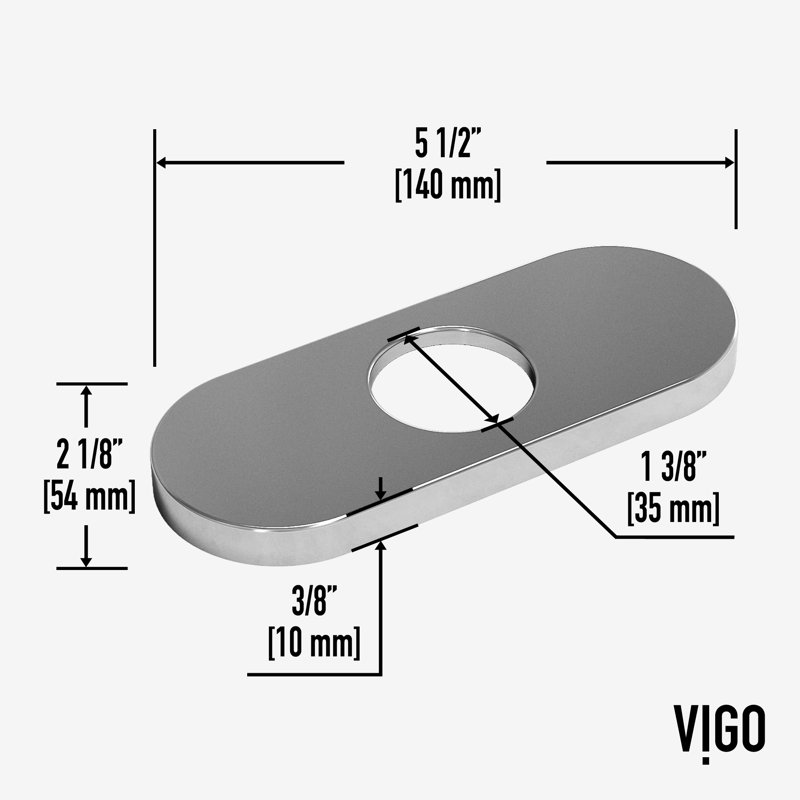 5.5 in. Bathroom Sink Faucet Hole Cover Deck Plate For 1 or 3 Hole in Chrome, Chrome
