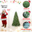Arbre de Noël 7 pi en PVC pré-éclairé avec 400 lumières UL, 1072 pointes, fil de mémoire à dépliage automatique, assemblage facile avec support en métal stable - arbre de Noël artificiel complet-1956689154-1956689158