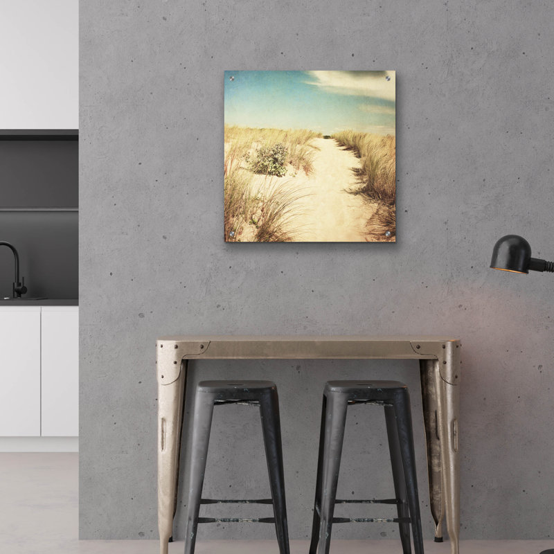  «Sandy Path» par Dirk Wustenhagen, art mural en verre acrylique, 24 po x 24 po, H 24 po x l 24 po