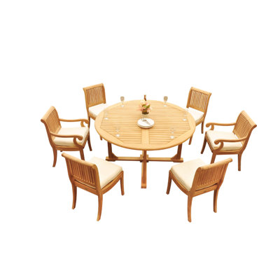 Ensemble repas 7 pièces teck Massenburg
