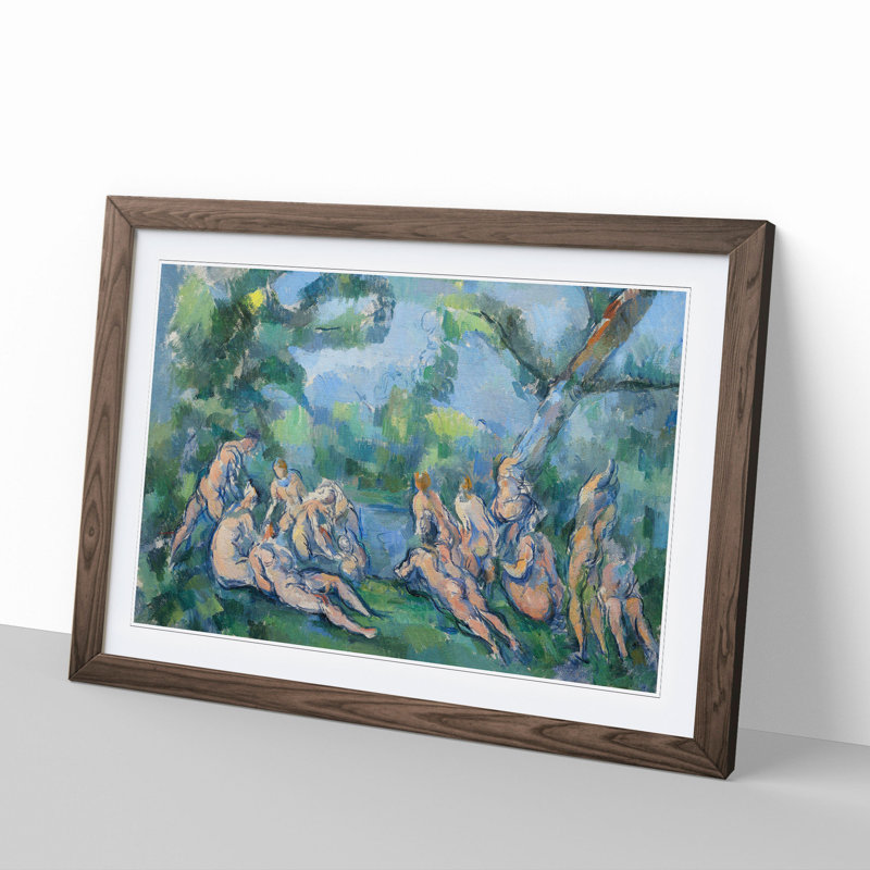 Bathers Vol.9 by Paul Cezanne - Picture Frame Painting, 27cm H x 36cm W x 2cm D, Walnut Framed