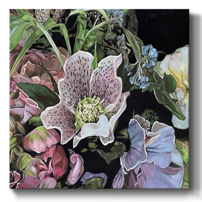 Velours foncé II - peinture sur toile tendue, H 8 po x l 8 po x P 1,5 po