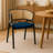 Daishun Velvet Dining Chair with Cane Rattan Back & Stainless Steel Legs – Modern Accent Chair for Kitchen, Dining Room & Bistro-1404574332