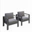Ensemble de 2 fauteuils de patio 28 po en aluminium toutes saisons avec coussins épais gris foncé et structure grise-1215965108-1215965110