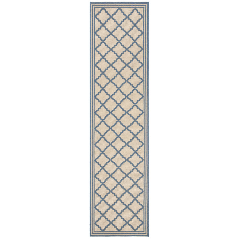 Tapis d'intérieur / extérieur à motif géométrique Adler, Tapis de couloir 2 pi 2 po x 10 pi