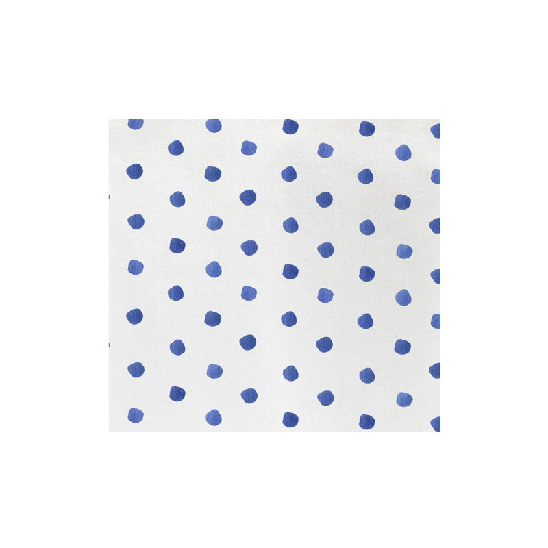 Papersoft Spunlace Polka Dots Square Napkin, 8" Square, Blue