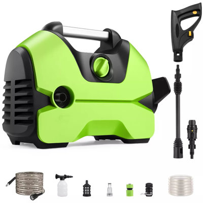 2000 PSI Electric Pressure Washer with Foam Cannon, 5 Nozzles & Portable Design