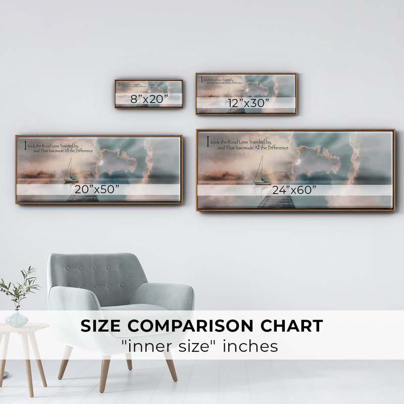 Road Less Traveled- Framed Canvas, 24" H x 60" W