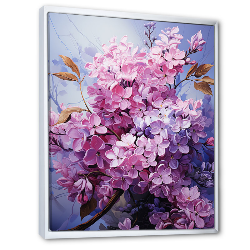 Whispers Of Lilac VI sur impression sur toile, Cadre flottant blanc, H 32 po x l 24 po x P 1 po