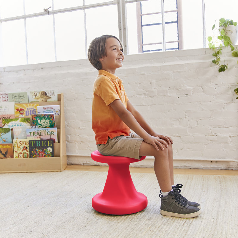 Tabouret oscillant actif Twist ECR4Kids, hauteur du siège de 35,5 cm, mobilier scolaire, Rouge
