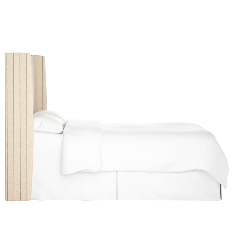 Tilly Upholstered Headboard, California King, Fritz Charcoal Stripe