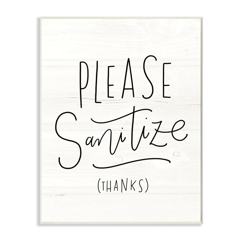 Veuillez désinfecter la phrase, texte rustique minimal, Giclée encadrée noir minuit, H 30 po x l 24 po