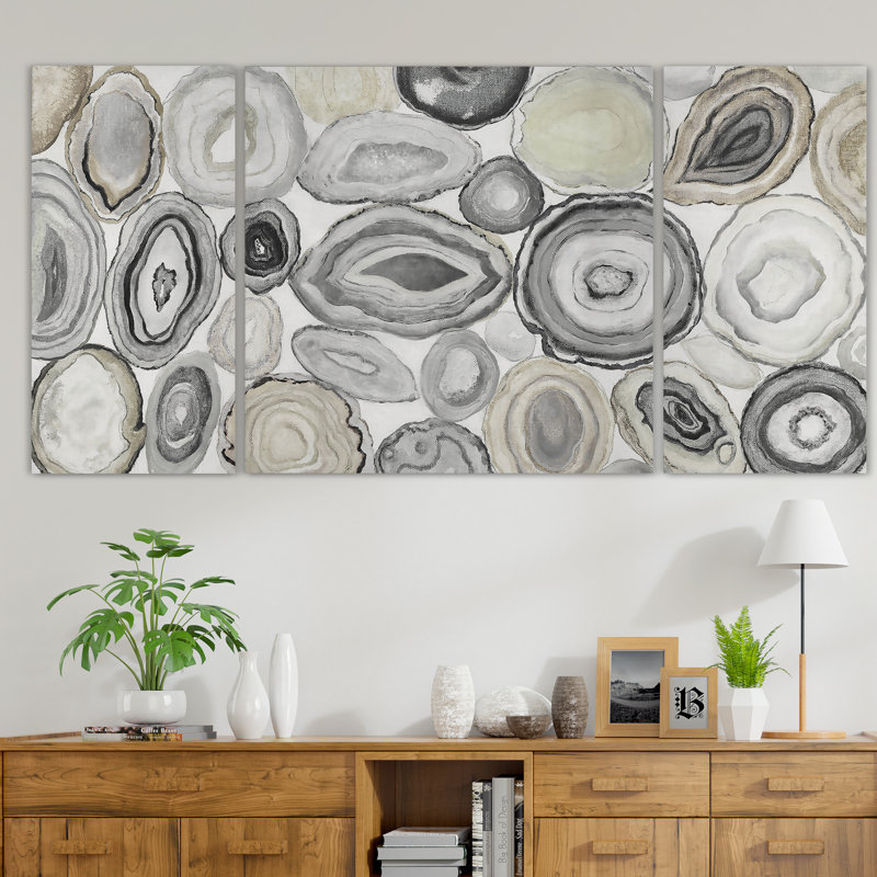 Geodes-ensemble de reproductions d’art sur toile, H 24 po x l 48 po x P 1,5 po