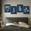 «Botanical Silhouette Blue and White Modern Artwork Minimalist Wall Art Decor», 4 pièces-101519972-101519973
