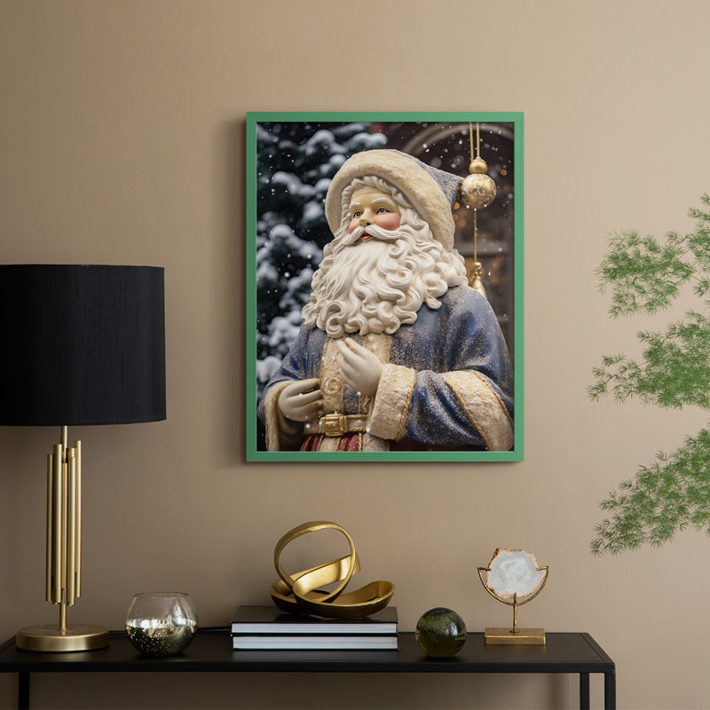 «Christmas Holiday Art DII», reproduction encadrée - bois massif, 15" H x 12" W, Vert