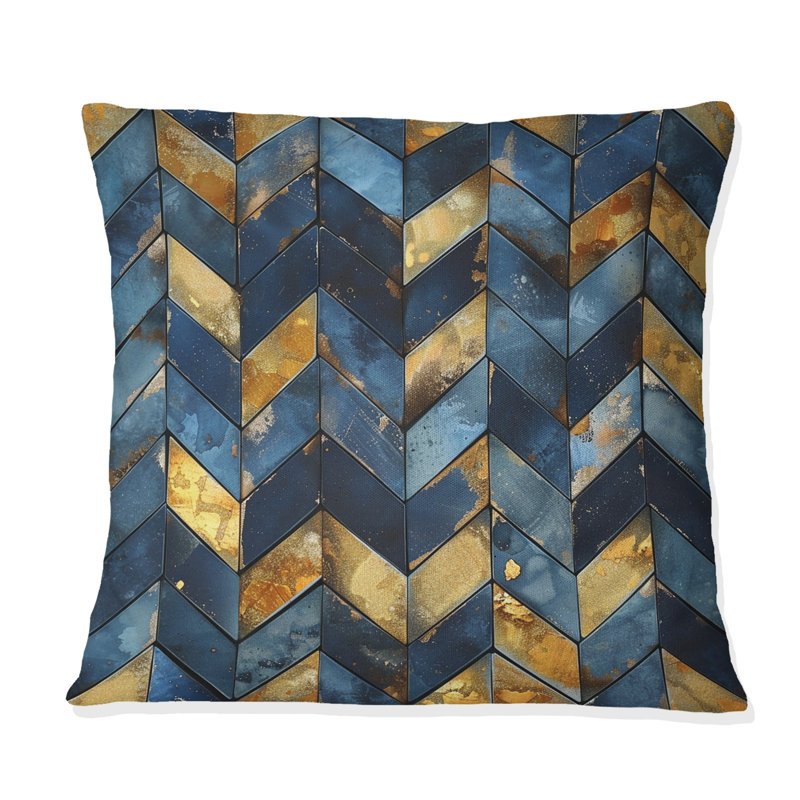 Coussin Chevron Waves I - Glam, H 16 po x l 16 po