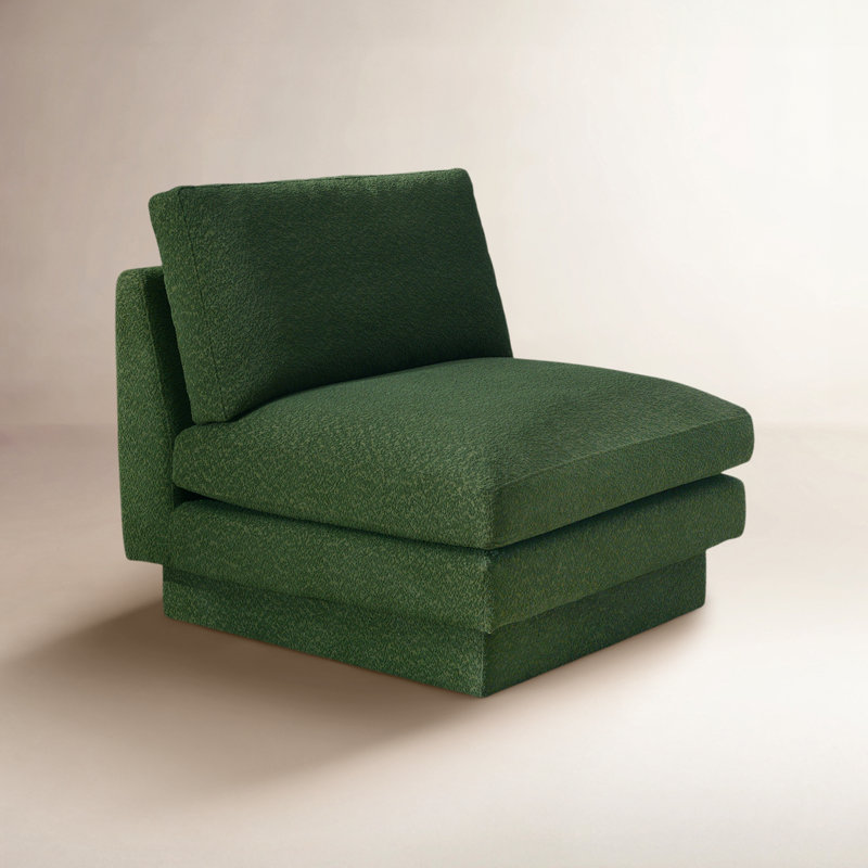 Fauteuil de chambre rembourré 34 po Woolf, Boucle verte