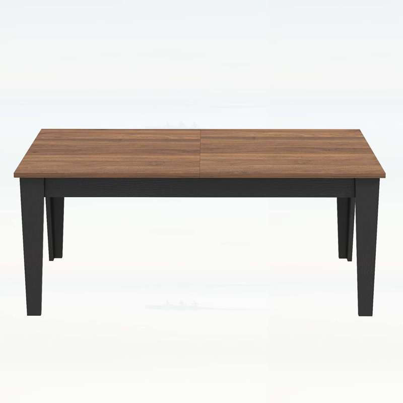 Extendable Kitchen Dining Table, Walnut/Black