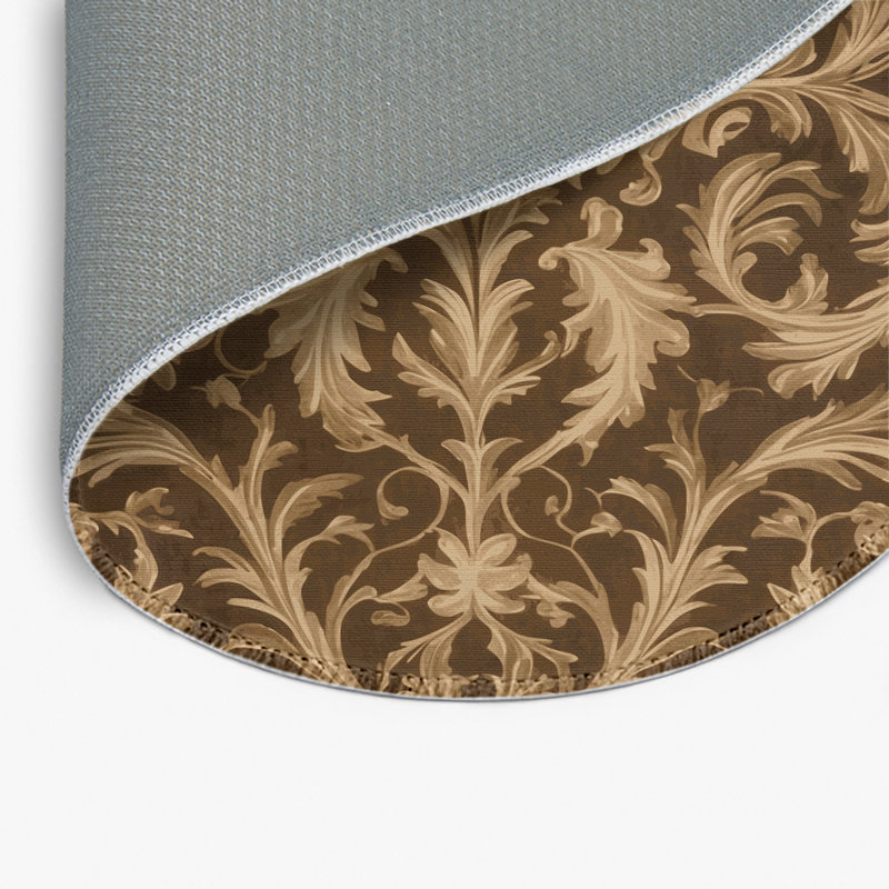 Tapis d'intérieur et d'extérieur brun français, Rond 5 pi