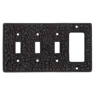 San Michele Patterned 4 - Gang Standard Combination Wall Plate