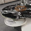 Table basse ovale en bois noir et bois manufacturé-129696378