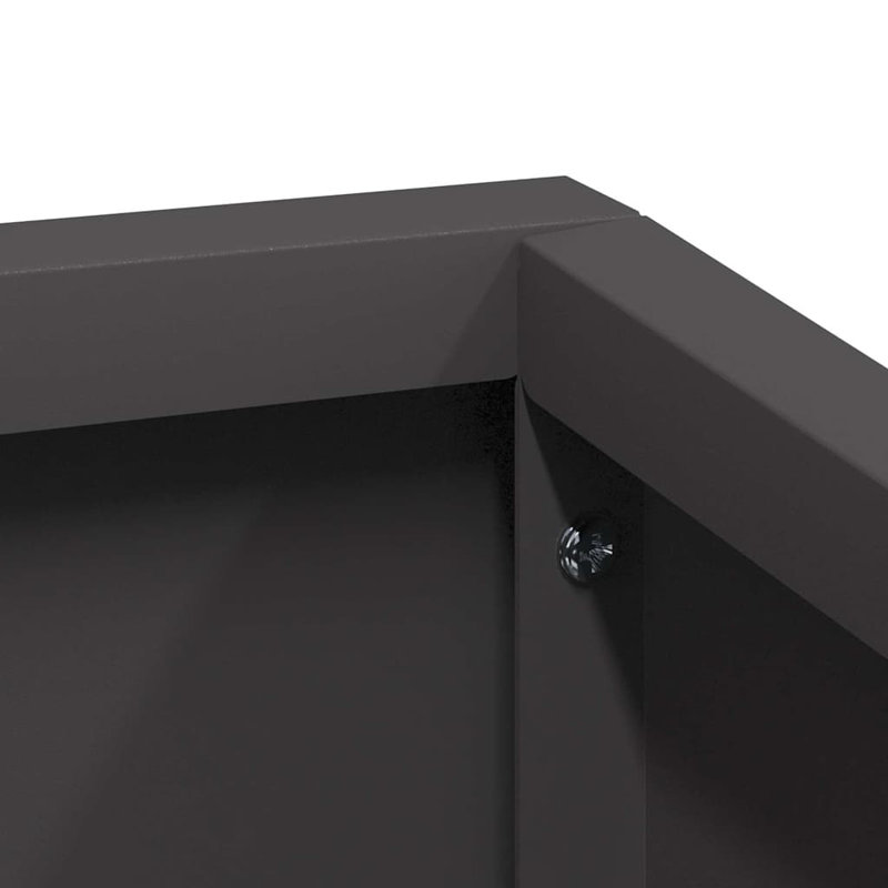 Garden Planter 50 Cm Steel, 50cmH x 100cmW x 100cmD, Black
