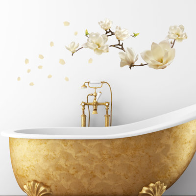 White Magnolia Floral Wall Sticker