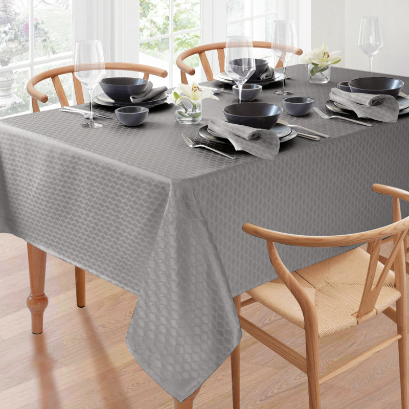Lenox Olivia Tablecloth, Gray, 60" x 84" Rectangle