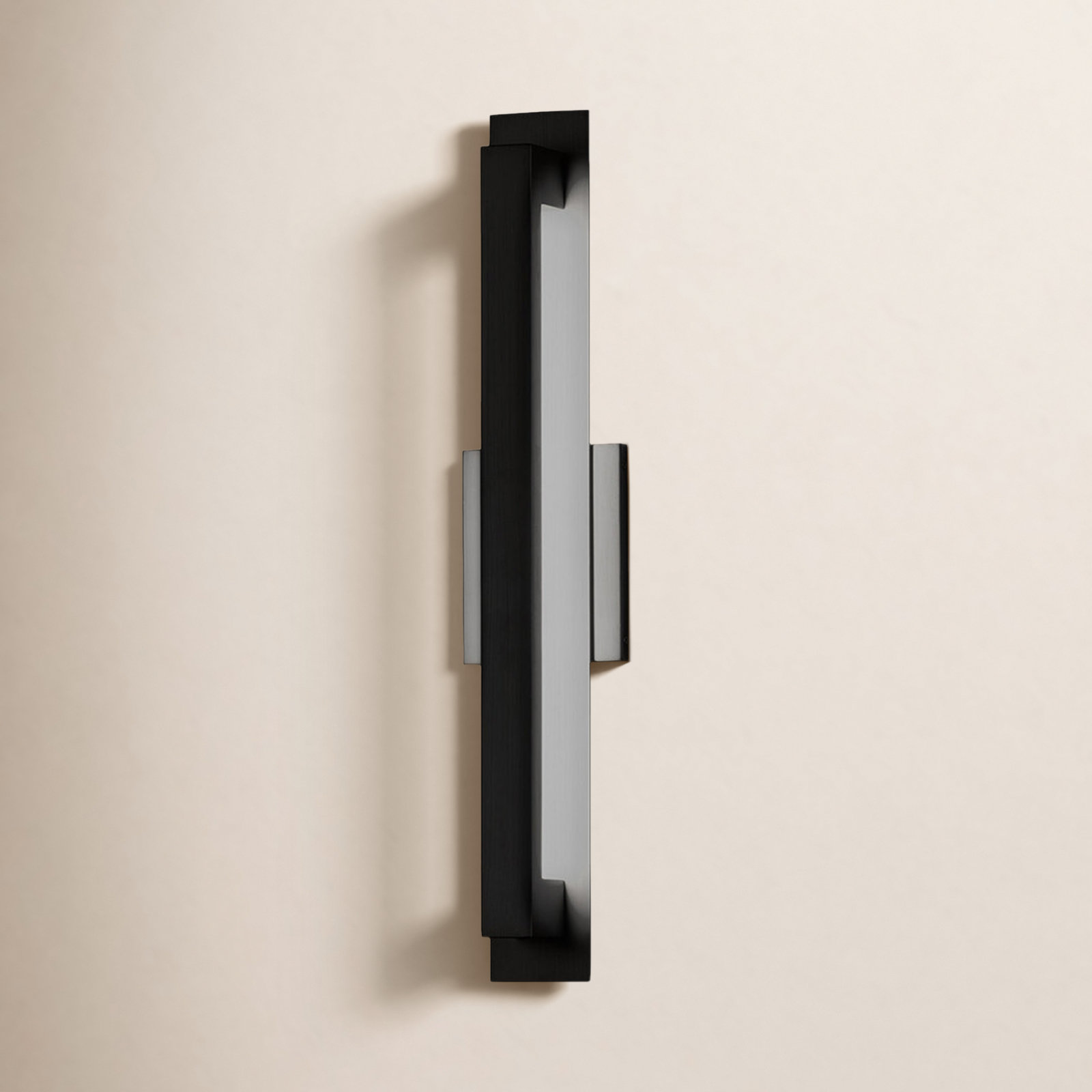 Gela Integrated LED Outdoor Armed Sconce, Matte Black, 24" H