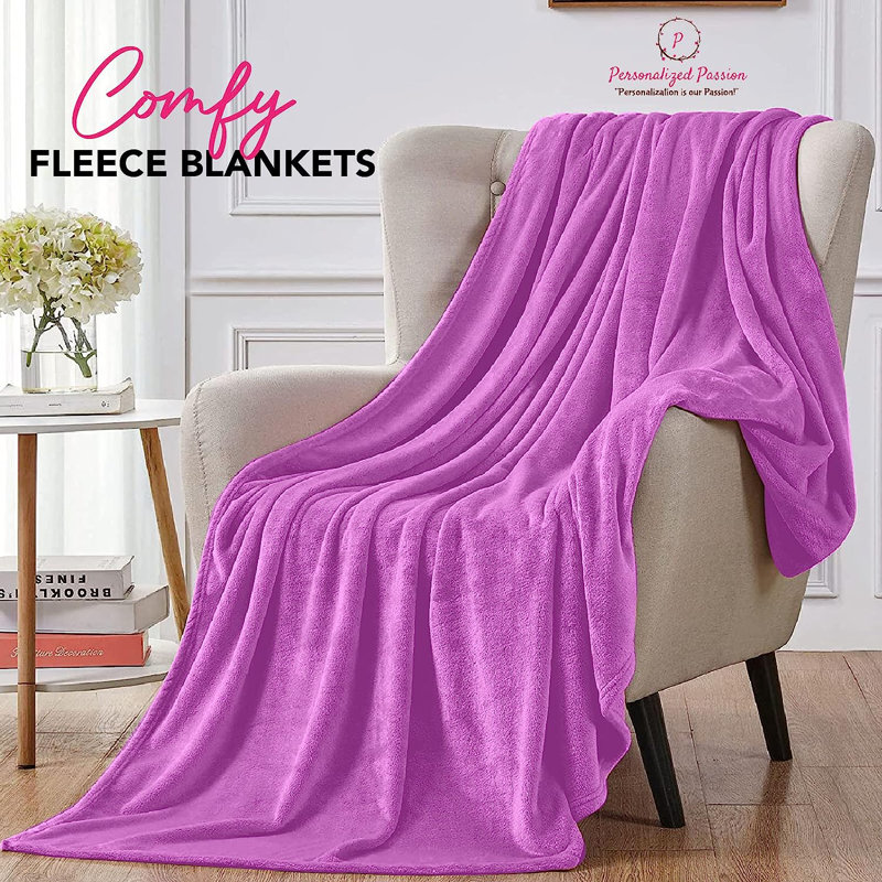Couverture douce et confortable personnalisée pour couple - Cadeaux noir - 40 x 60 pouces, L 40 po x L 60 po, Mauve