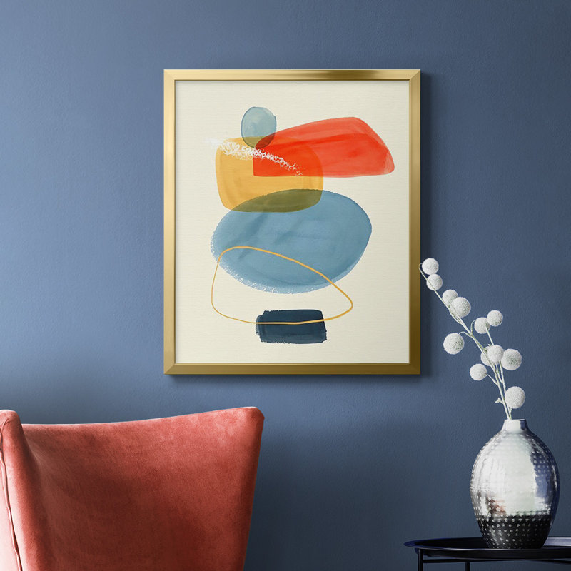 Toile encadrée de qualité supérieure «Bright Color Bundle I» - prête à être accrochée, Or, H 20 po x l 16 po