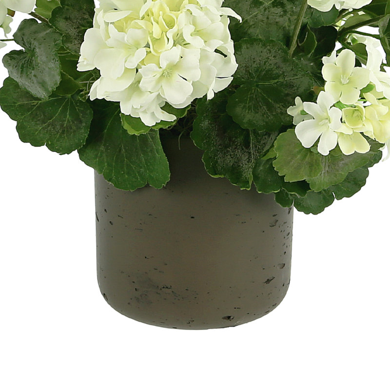 UV Protected Geranium Arrangement, 15" H x 18" W x 18" D, Brown